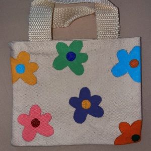 teeny tiny painted GOLF tote